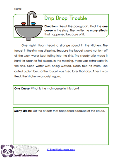 Drip Drop Trouble Worksheet