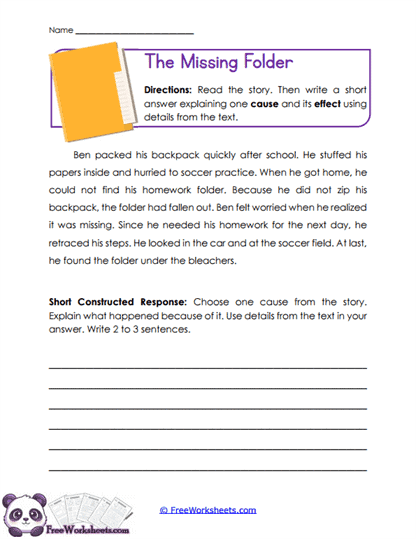 The Missing Folder Worksheet