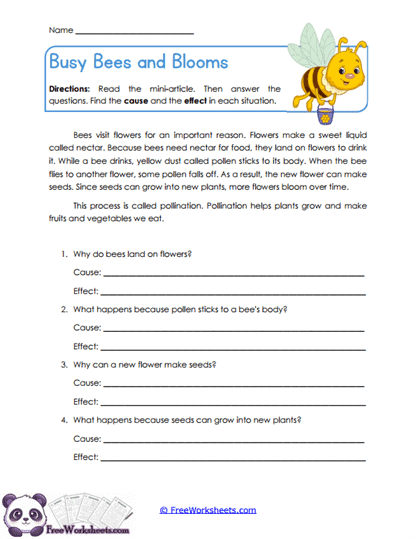 Busy Bees and Blooms Worksheet