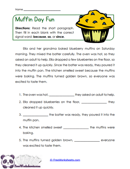 Muffin Day Fun Worksheet