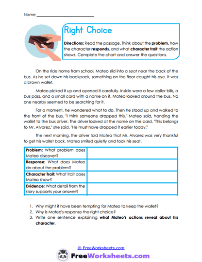 Characters in Stories Grade 4 Worksheet Collection