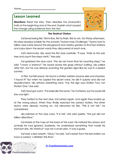 Lesson Learned Worksheet