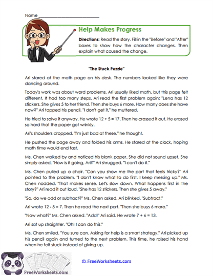 Help Makes Progress Worksheet