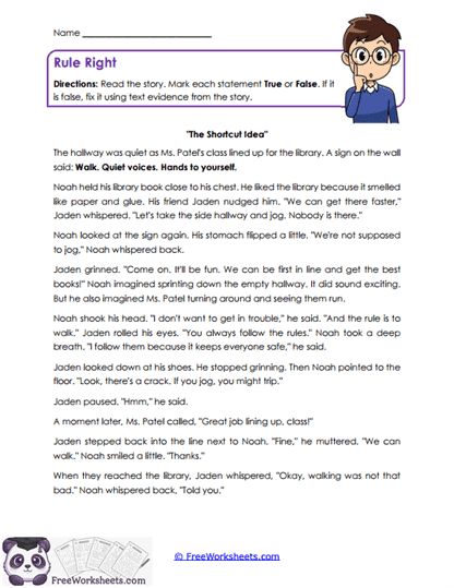 Rule Right Worksheet