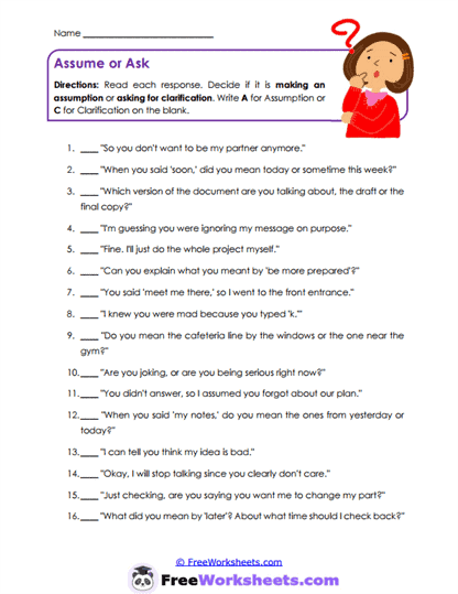 Fix The Mix-Up Worksheet