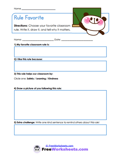 Rule Goals Worksheet