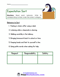 Setting Reasonable Expectations Worksheet.pdf Classroom Rules & Expectations Worksheets - FreeWorksheets.Com