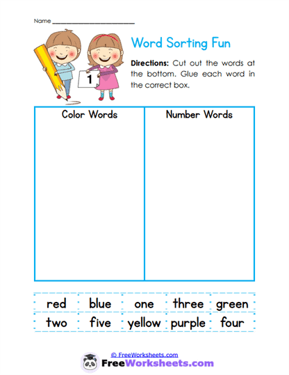 Word Sorting Fun Worksheet