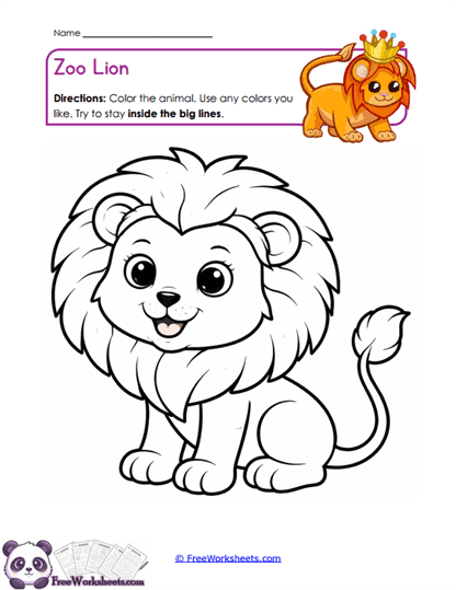 Lion Coloring Worksheet