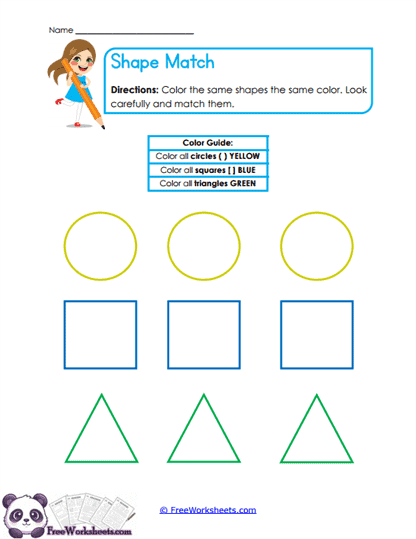 Shape Matching Worksheet