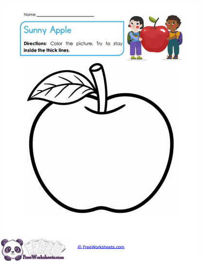 Apple Coloring Worksheet