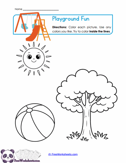 Playground Coloring Worksheet