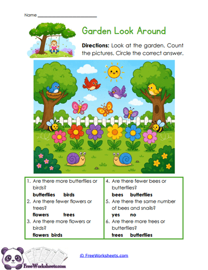 Garden Compare Worksheet