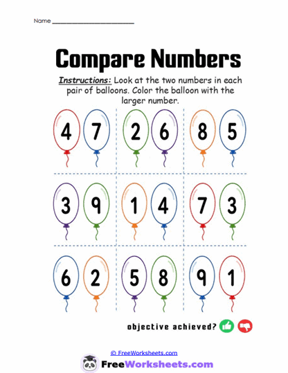 Bigger Balloons Worksheet