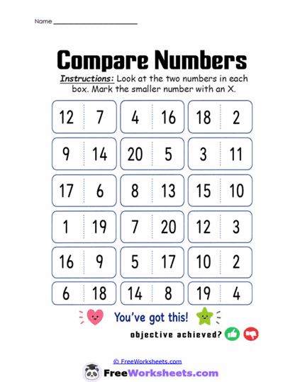 Picture Compare Worksheet