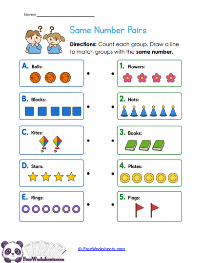 Equal Pairs Worksheet