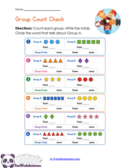 Quantity Check Worksheet