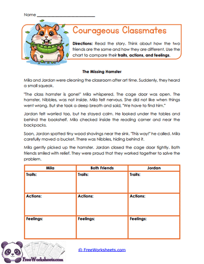 Courageous Classmates Worksheet