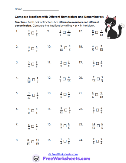 Fraction Measures Worksheet