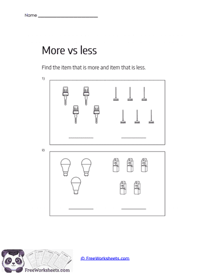 More vs less Worksheet