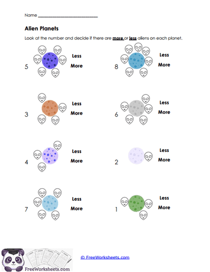 Alien Planets Worksheet