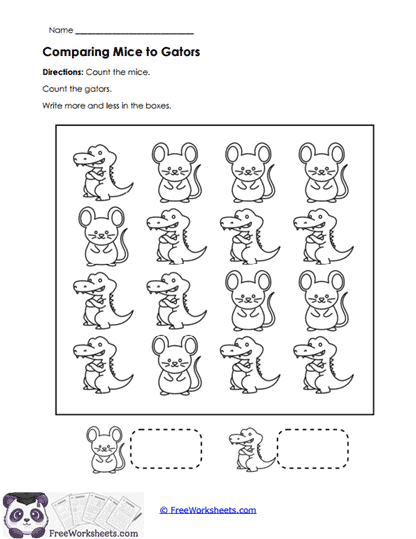 Comparing Mice to Gators Worksheet