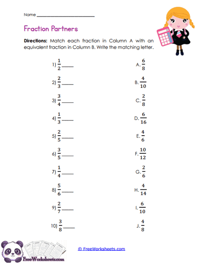 Equivalent Partners Worksheet