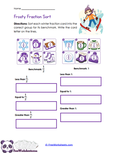 Winter Benchmark Sort Worksheet