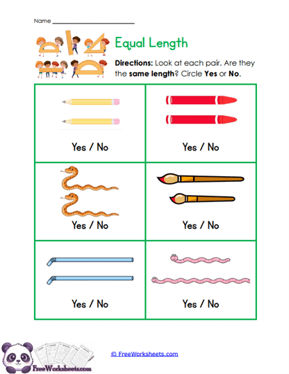 Equal Length Worksheet