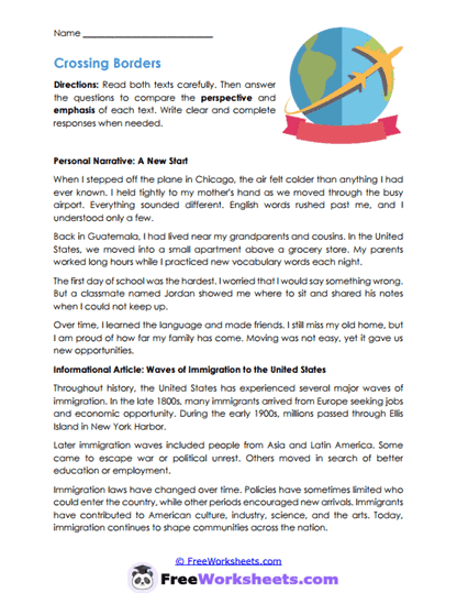 Animal Adaptations Worksheet