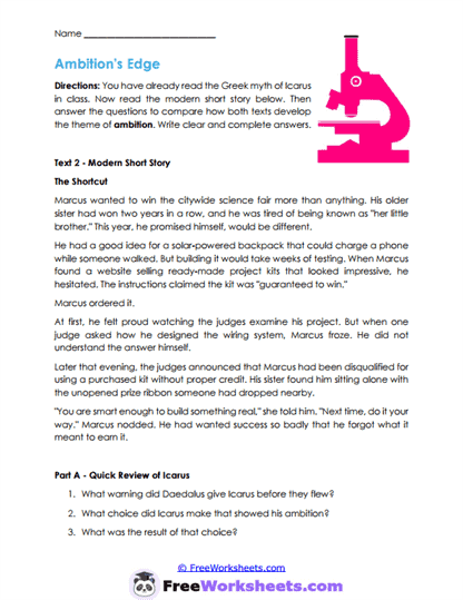 Ambition's Edge Worksheet