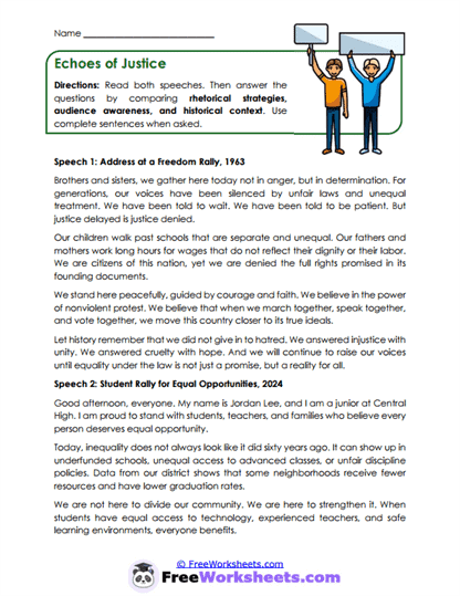 Echoes of Justice Worksheet