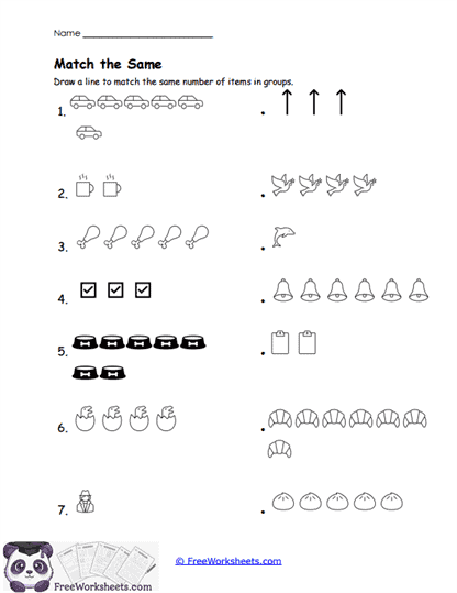 Match the Same Worksheet