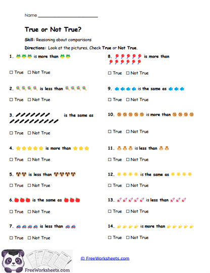 True or Not True? Worksheet