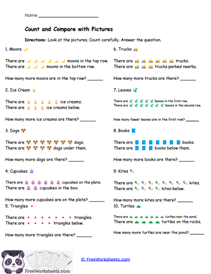 Group and Compare with Pictures Worksheet