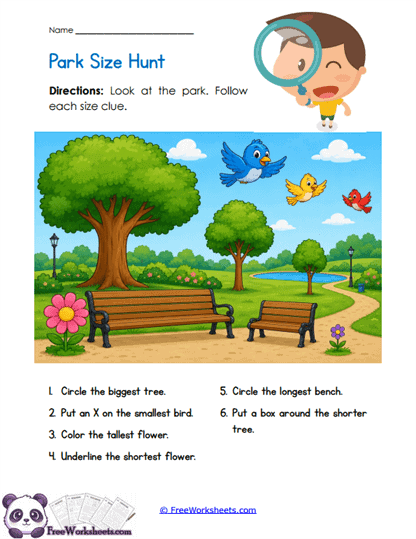 Park Sizes Worksheet