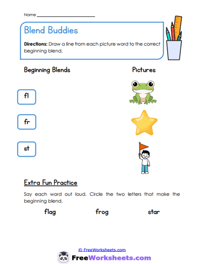 Blend Buddies Worksheet