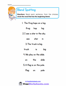 Consonant Blends Worksheets For Kindergarten - FreeWorksheets.Com