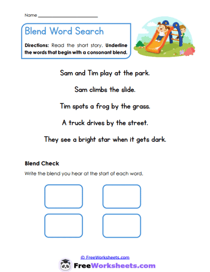 Word Start Builders Worksheet