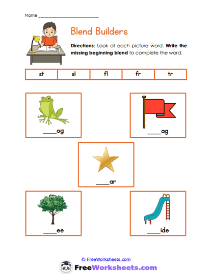 Blend Builders Worksheet
