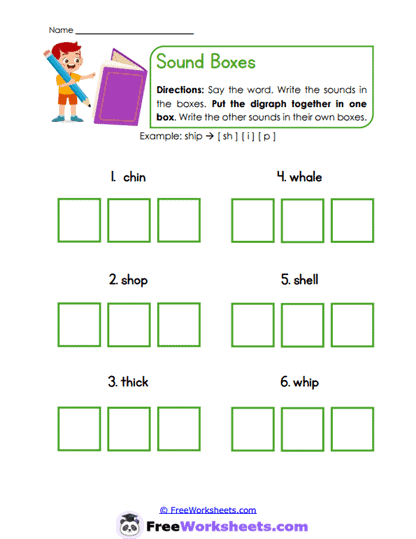 Sound Boxes Worksheet