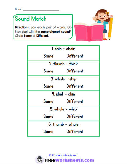 Sound Match Worksheet