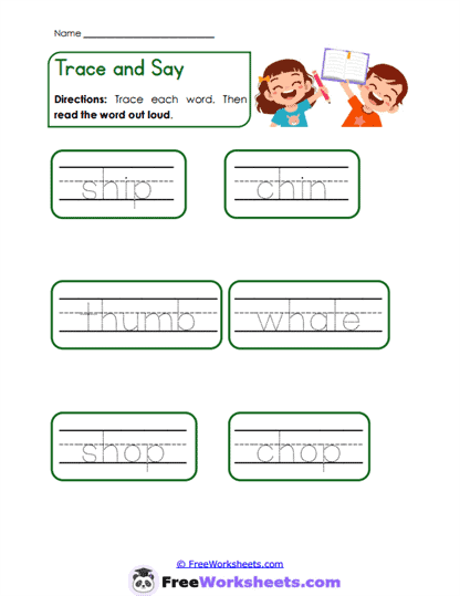Trace and Say Worksheet