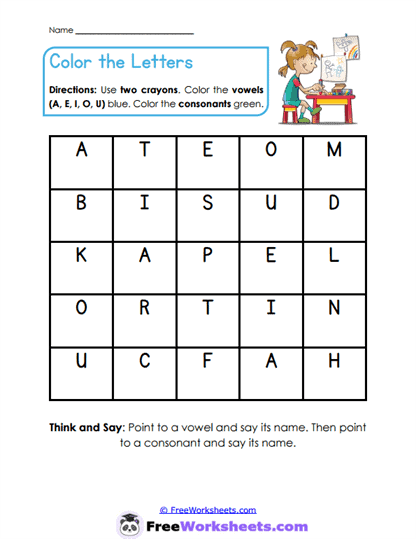 Color the Letters Worksheet