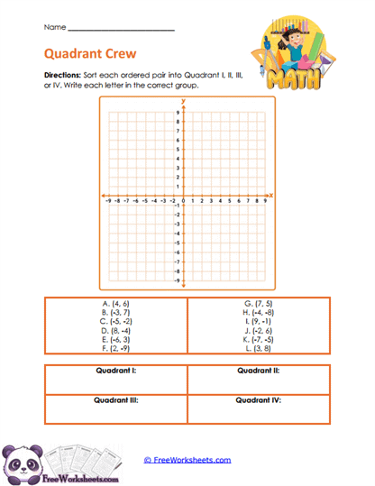 Quadrant Sort Worksheet