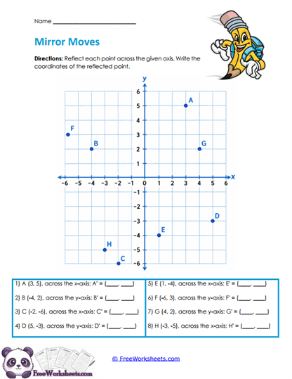 Mirror Points Worksheet