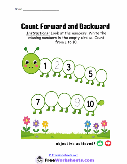 Caterpillar Counting Worksheet
