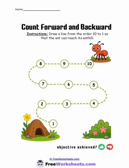 Countdown Path Worksheet