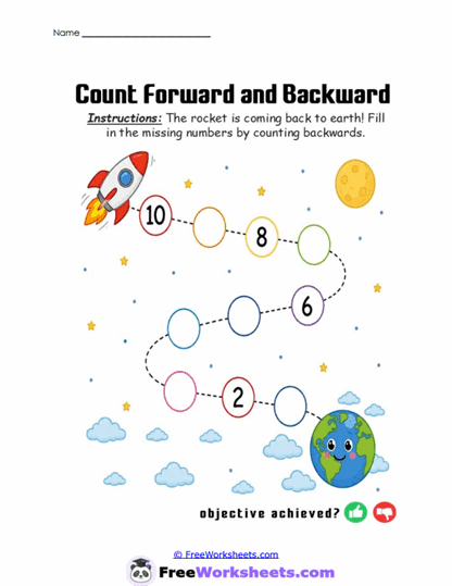Rocket Countdown Worksheet