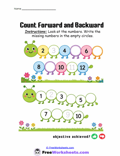 Missing Caterpillars Worksheet